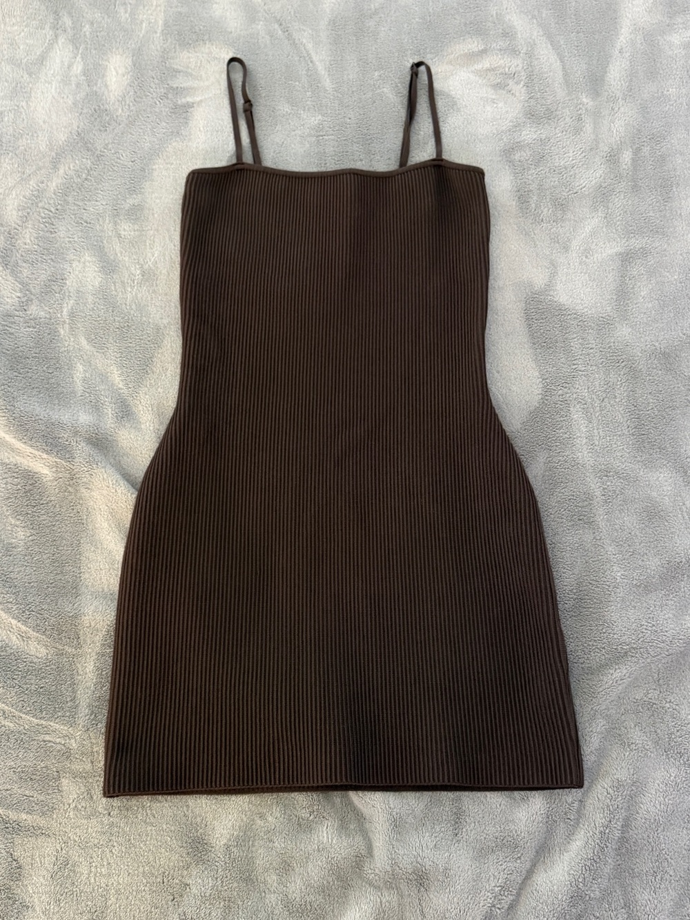 Aritzia Babaton Women’s Brown Ribbed Bodycon Mini Dress Size Small